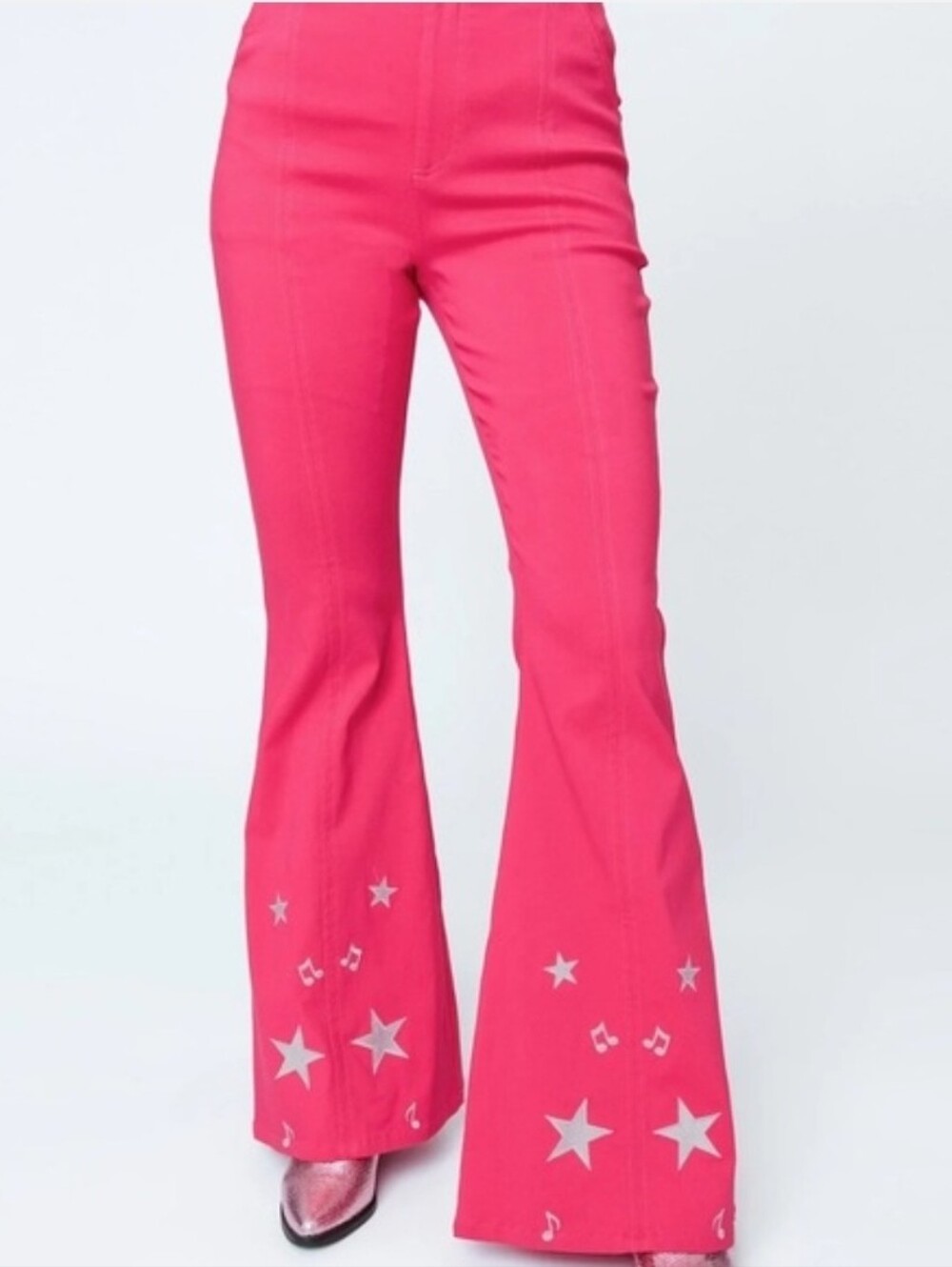 Hot Pink Star Appliqué Pants